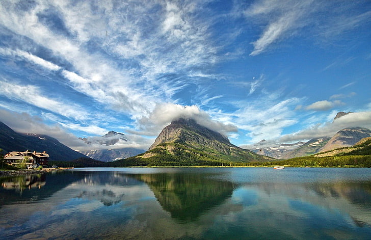 landscape, mountain, water, lake, scenics - nature, cloud - sky, HD wallpaper