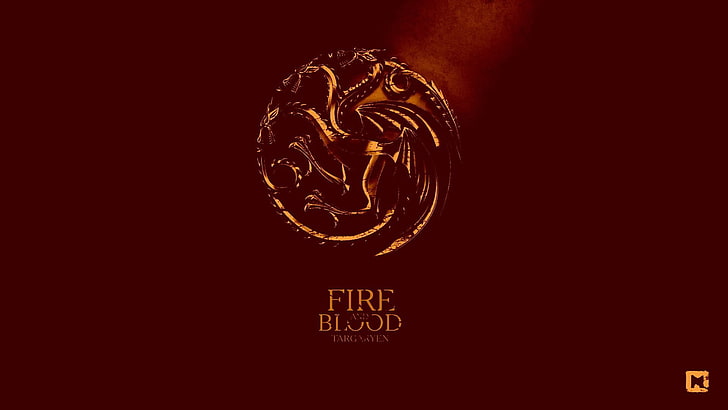 Fire Blood logo, Game of Thrones, House Targaryen, dragon, sigils, HD wallpaper