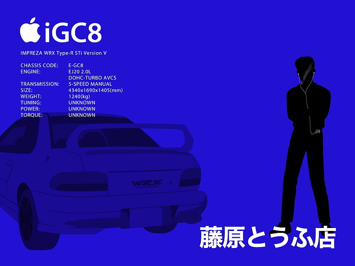 Initial D, simple background, Ipod, text, standing, blue, business, HD wallpaper