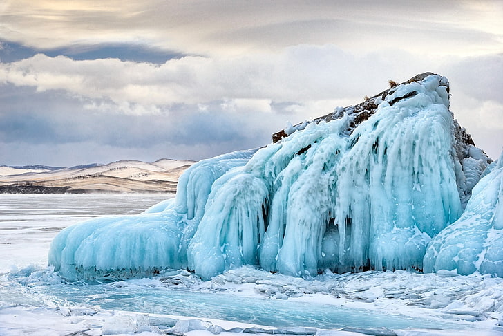 ice, blue, nature, cold temperature, winter, snow, frozen, glacier, HD wallpaper