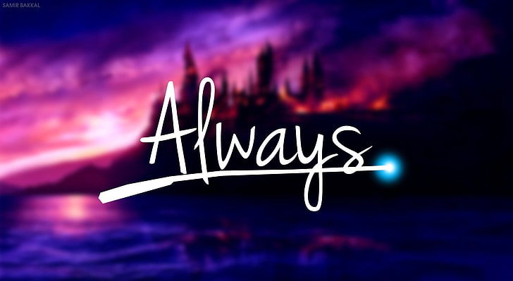 Always Harry Potter, always text on black and pink background