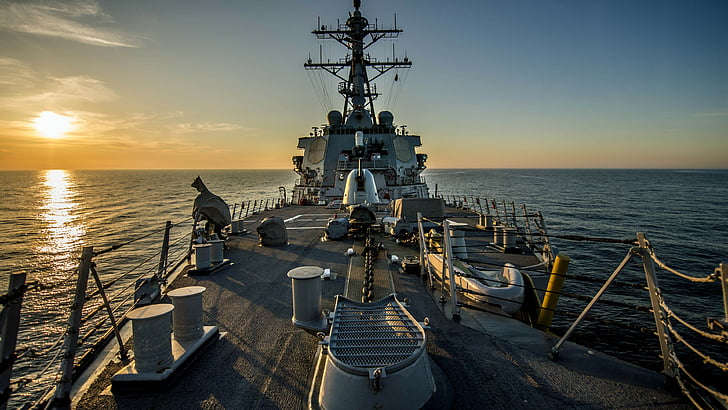 gray and white ship on body of water photo, USS Donald Cook, DDG-75