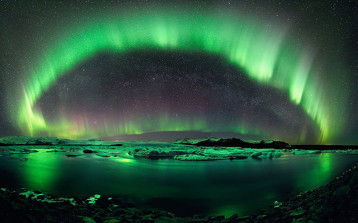 aurora borealis, nature, landscape, aurora vetter, Iceland, green