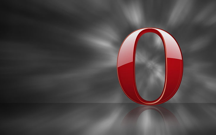 Opera Mini logo, browser, background, flag, symbol, insignia, HD wallpaper