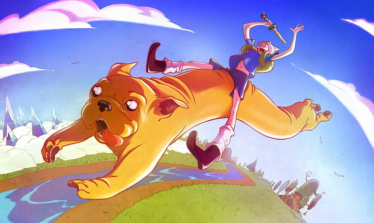 anime character wallpaper, Cartoon Network, Jake the Dog, Finn the Human