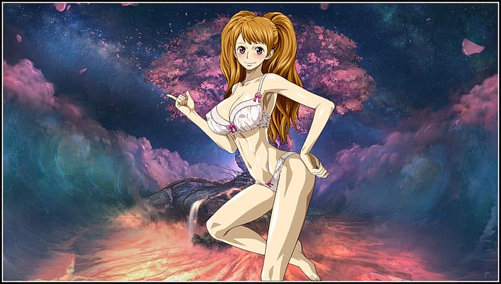 anime girls, One Piece, one-piece swimsuit, HD wallpaper