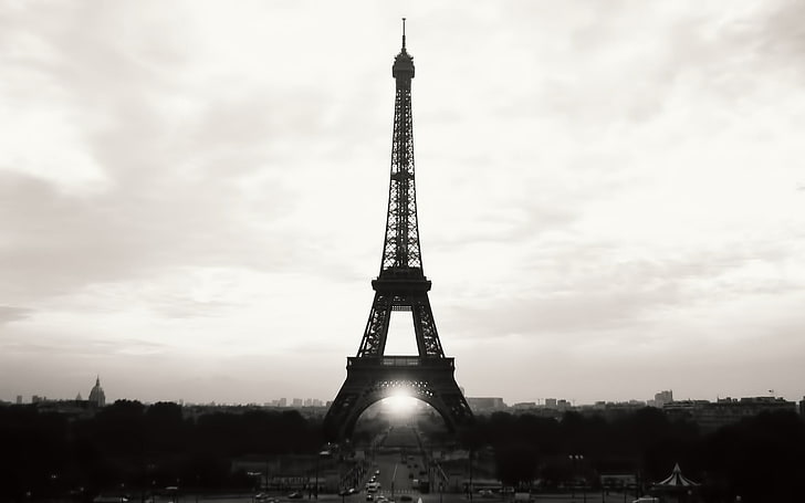 Eiffel Tower, paris, france, black white, point of interest, paris - France, HD wallpaper