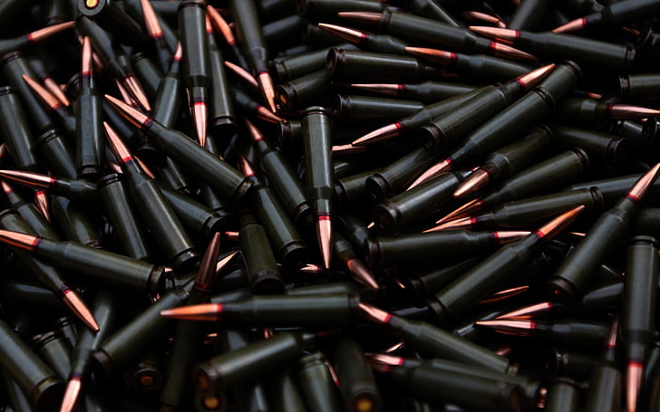 black bullet lot, ammunition, weapon, .247, full frame, large group of objects, HD wallpaper