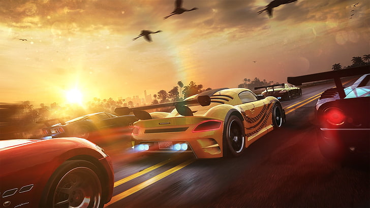 car racing digital wallpaper, The Crew, Ubisoft, video games