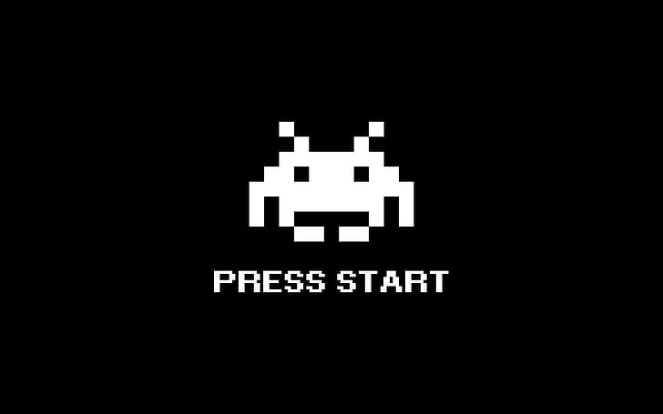Video Games, Digital Art, Press Start, press start