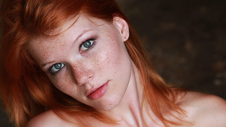 women's blonde hair, Mia Sollis, Met-Art, redhead, blue eyes, HD wallpaper