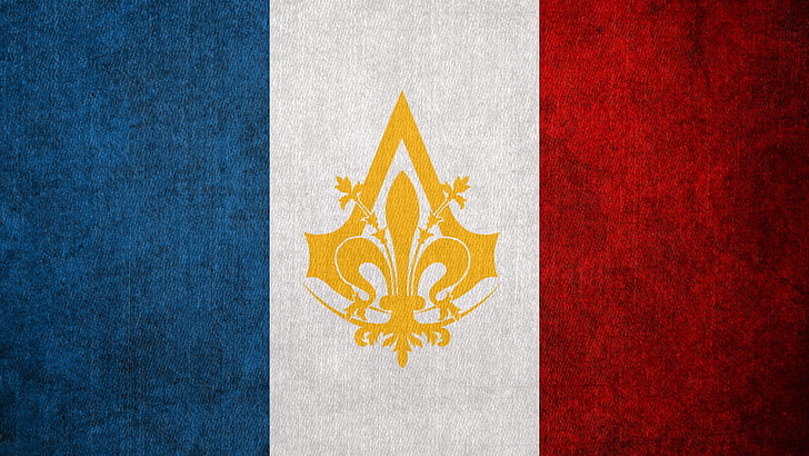 yellow Fleur-de-lis clip art, Assassin's Creed, France, flag, HD wallpaper