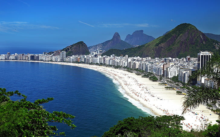 Brazil, Rio de Janeiro, coast, high rise buildings, top view, HD wallpaper