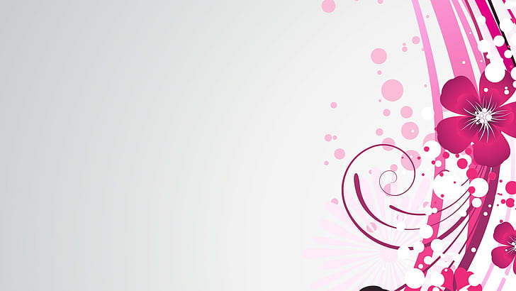 abstract, vector, floral, pink, HD wallpaper