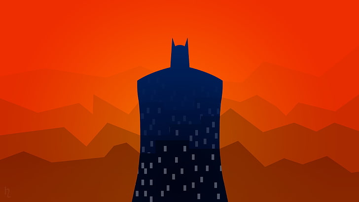 Batman wallpaper, artwork, vector, illustration, architecture