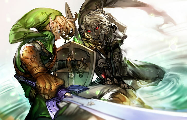 Nintendo Link illustration, The Legend of Zelda, Dark Link, Master Sword, HD wallpaper