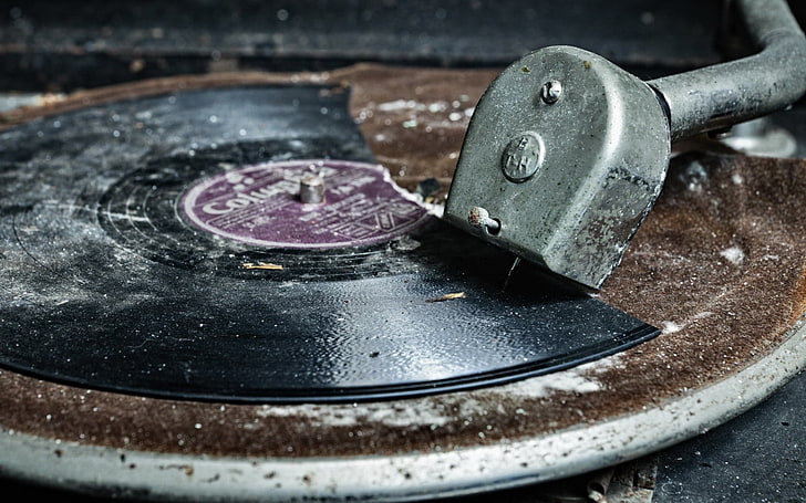 Hd Wallpaper Broken Record Brown Turntable Music Record Player Metal Close Up Wallpaper Flare