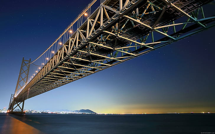 Akashi Kaiko Bridge, oakland bay bridge, world, japan, city, HD wallpaper