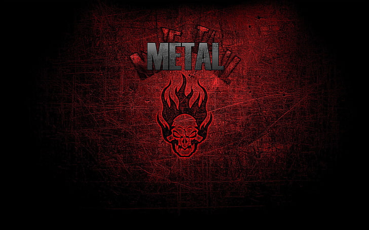 metal, metal music, skull, red, no people, sport, vignette, HD wallpaper