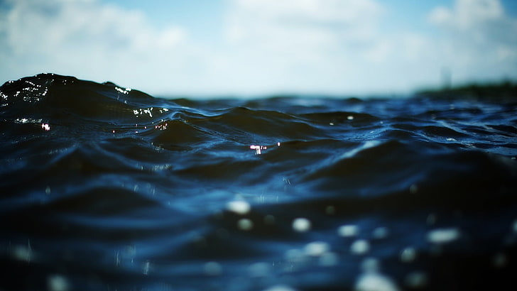 water, sea, waves, nature, no people, drop, rippled, motion, HD wallpaper
