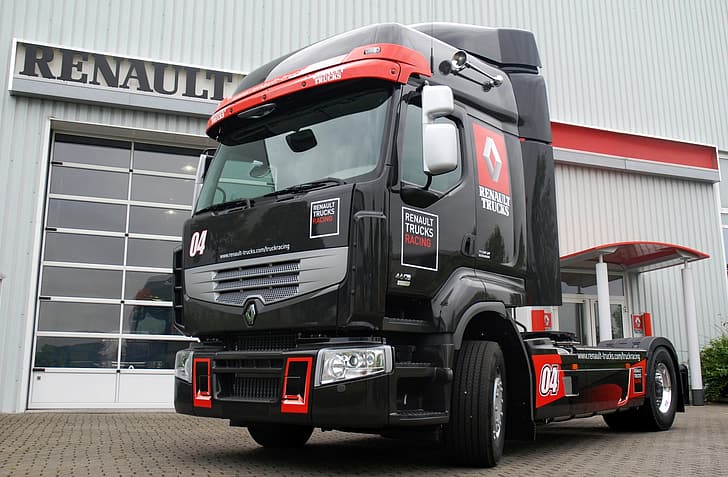black, truck, Renault, tractor, Renault Trucks, Premium Optiracer, HD wallpaper