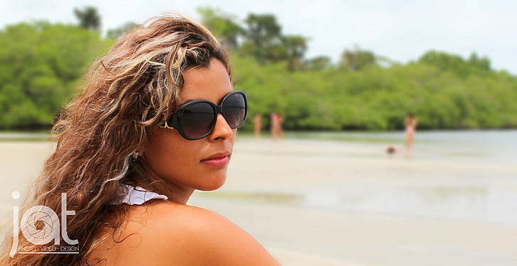 model, Bocas Town, Bocas del Toro, Panama, beach, face, women, HD wallpaper