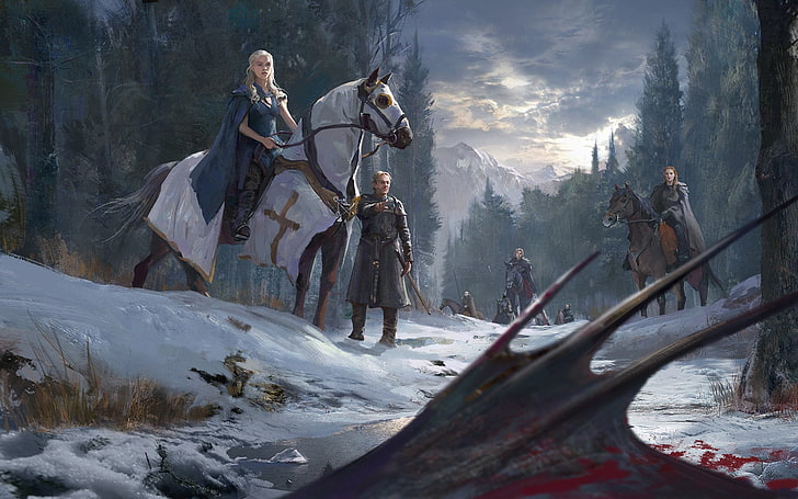 Game of Thrones wallpaper, dragon, warrior, Daenerys Targaryen, HD wallpaper