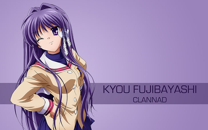 Clannad, anime girls, Fujibayashi Kyou, one person, indoors, HD wallpaper