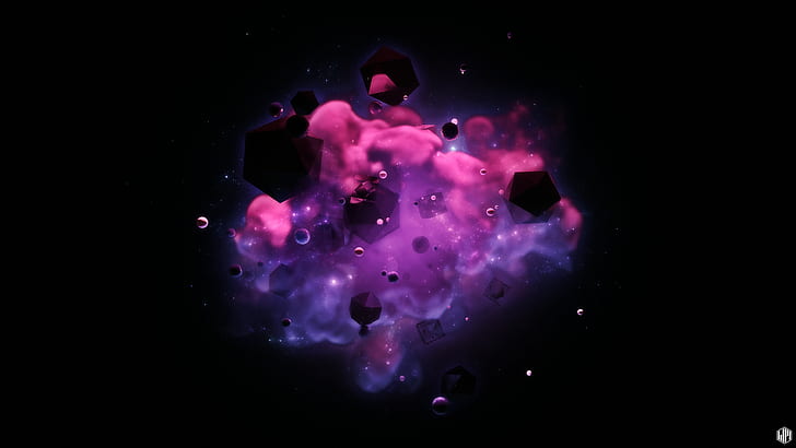 Abstract, 3D, CGI, Dark, Purple, HD wallpaper