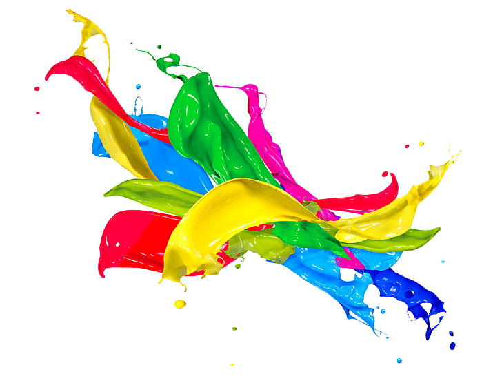 Hd Wallpaper Assorted Color Paint Ilration Drops Colors Design Flare - Color Paint Pictures Hd