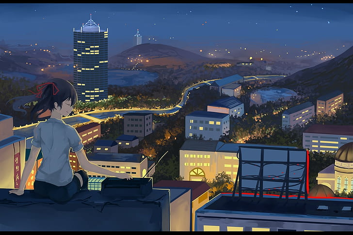 Featured image of post Background Anime Rooftop Edge Night / Pretty easy and only takes a few minutes, or less even.