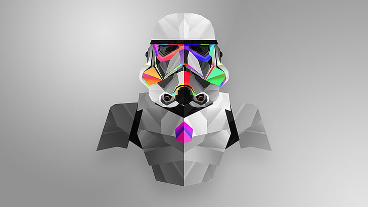 grey and green Star Wars Snowtrooper illustration, Justin Maller, HD wallpaper