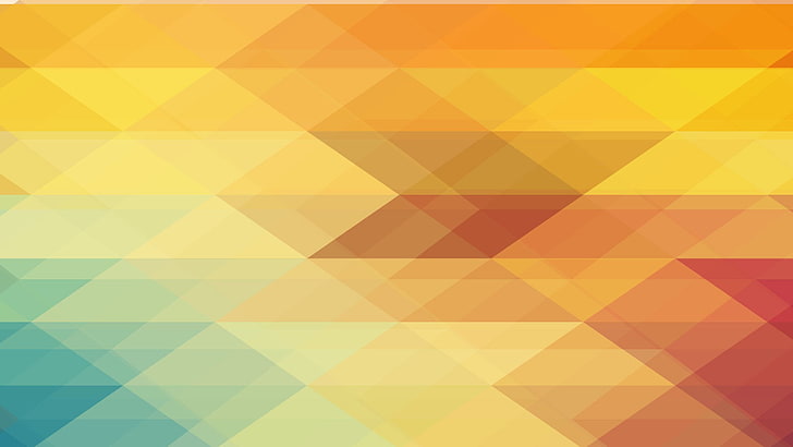 orange, yellow, red, and blue wallpaper, abstract, geometry, colorful