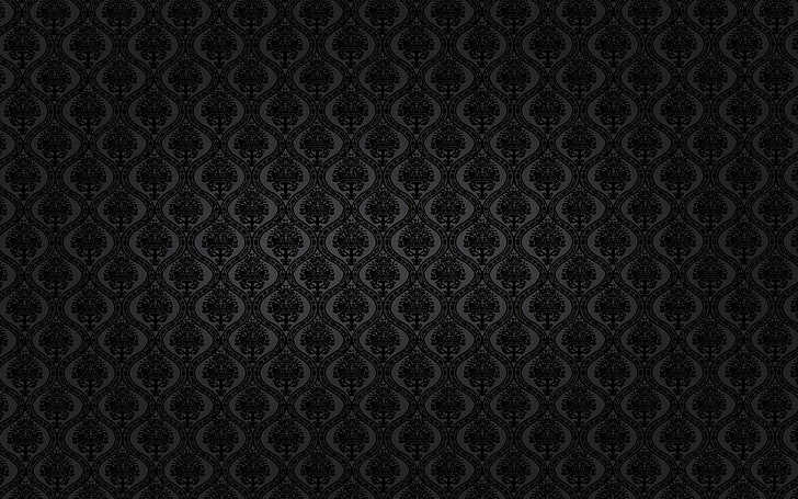 black and gray damask wallpaper, texture, circles, dark, backgrounds, HD wallpaper