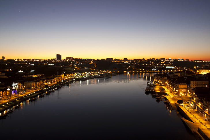 aerial photography of body of water between the buildings, porto, douro, porto, douro