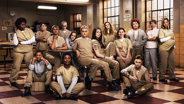 people brown scrub suits, Orange is the new black, full cast