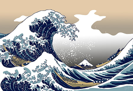 HD wallpaper: The Great Wave Off Kanagawa painting, classic art, waves,  Japanese | Wallpaper Flare