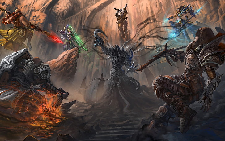 fictional character illustration, Diablo, Diablo III, fantasy art, HD wallpaper