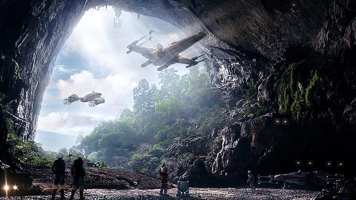 Star wars, Alfie Rodriguez, fantastic epic, Rebel Hidden Base in SooKah System, HD wallpaper