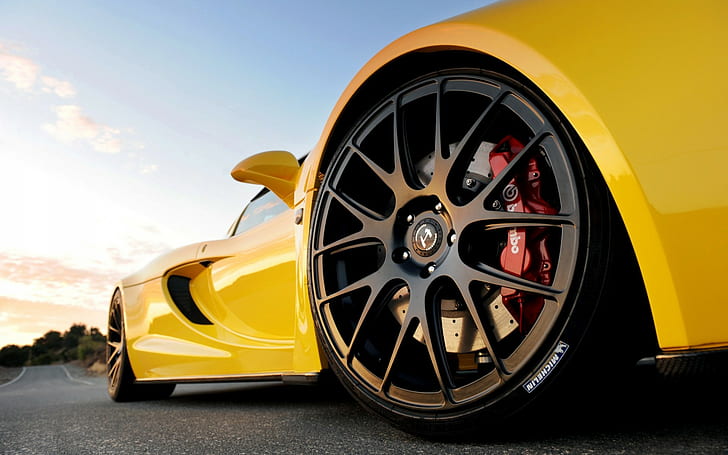 car, yellow, Hennessey Venom GT, HD wallpaper
