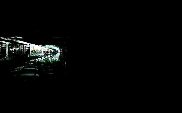 dark, subway, vehicle, train, copy space, illuminated, night, HD wallpaper
