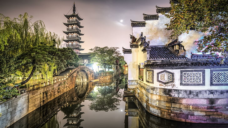 china, ancient, town, shanghai, nanxiang, nanxiang ancient town, HD wallpaper