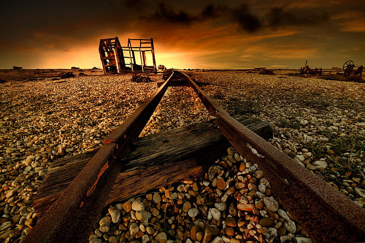 rust, sunlight, railway, metal