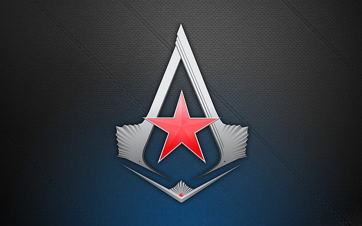 Assassins Creed 3 Logo, symbol, red star, background, HD wallpaper