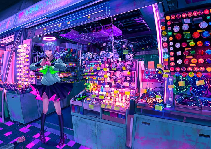 HD wallpaper: vaporwave, cyberpunk, anime, shop | Wallpaper Flare
