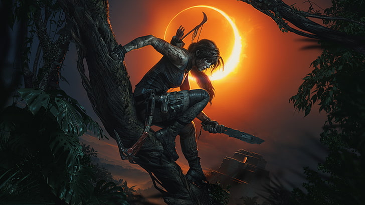 Lara Croft, Shadow of the Tomb Raider, video games, tree, nature