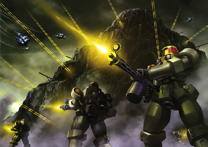 troops cartoon character wallpaper, Gundam, Mobile Suit, Gundam Wing, HD wallpaper