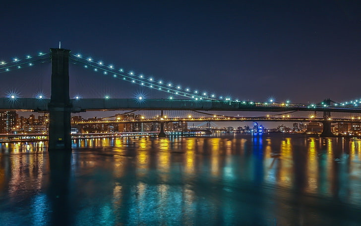 New York City, East River, cityscape, bridge, built structure