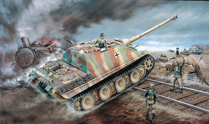 beige and green battle tank, figure, the second world, the Germans