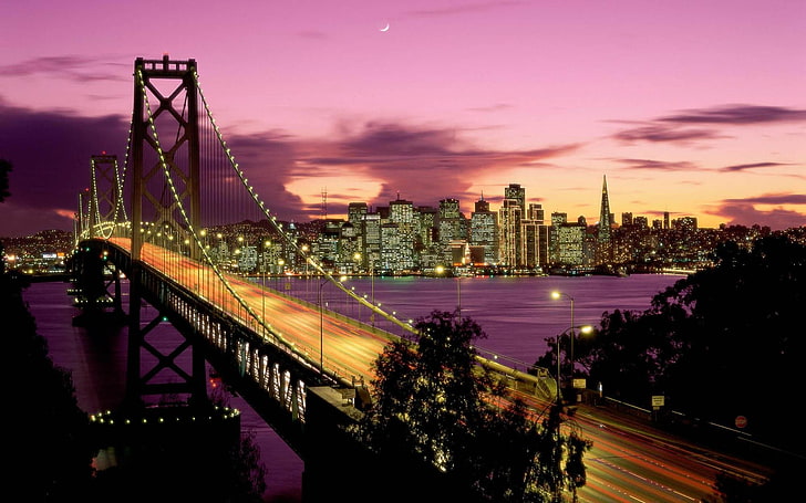 Oakland Bay Bridge, San Francisco, cityscape, architecture, HD wallpaper